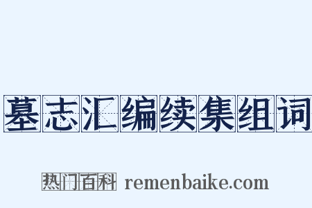 墓志汇编续集组词是什么意思的图片